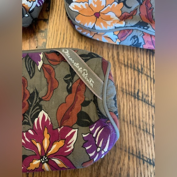 Oscar de la Renta Kisslock Floral Pouch Cosmetic Jewelry Travel Bag set of 3 - Picture 3 of 12